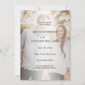 Simple Modern Classy Script Two Photo Weduwen Save The Date (Achterkant)