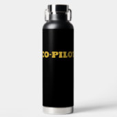Simple Modern CO-PILOT Typografie, Goud, Zwart Waterfles (Voorkant)