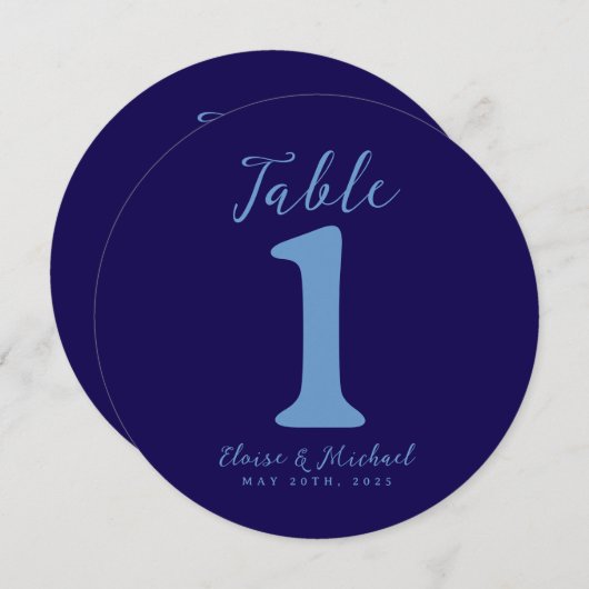 Simple Modern Coastal Wedding Reception Table Card Feestdagenkaart (Voorkant / Achterkant)