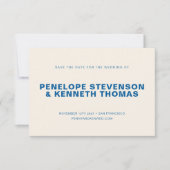 Simple Modern Cobalt Blue Photo Wedding Save The Date (Voorkant)