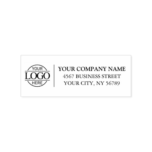 Simple Modern Company Business Logo Return Address Rubberstempel (Gestempeld)