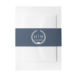 Simple Modern Cool Deep Blue Invitation Belly Band Uitnodigingen Wikkel