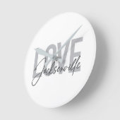 Simple, modern, cool design Love Jacksonville Ronde Klok (Hoek)