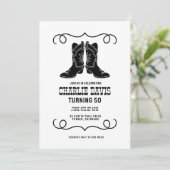 Simple Modern Cowboy Boots Men's Birthday Party Kaart (Staand voorkant)