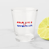 Simple Modern Croatia National Flag Apparel Souven Shot Glas (Voorkant)