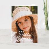 Simple Modern Cursive Custom Photo Birthday Kaart (Voorkant)