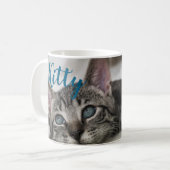 Simple Modern Custom Cat Name and Photo  Koffiemok (Voorkant links)