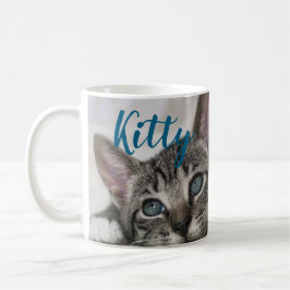Simple Modern Custom Cat Name and Photo  Koffiemok