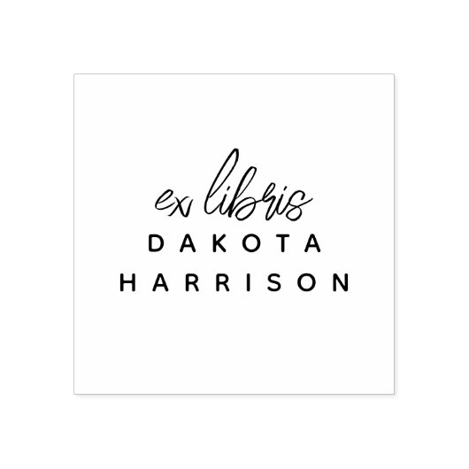 Simple Modern Custom Name Script Ex Libris Rubberstempel (Afrduk)