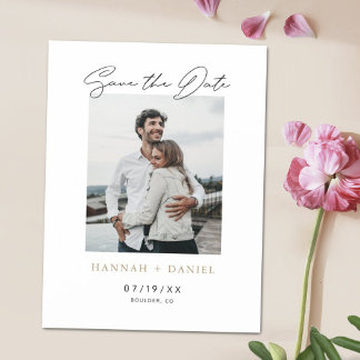 Simple Modern Custom Photo Wedding Save the Date Magnetische Uitnodiging