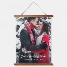 Simple Modern Cute Couple Vaction Photo Hangend Wandkleed