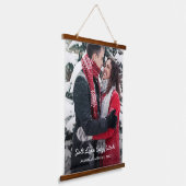 Simple Modern Cute Couple Vaction Photo Hangend Wandkleed (Gebogen)
