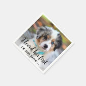 Simple Modern Cute Photo Funny Dog Wedding Servet (Hoek)