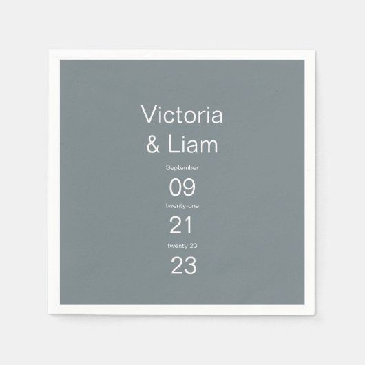 Simple Modern Dark Gray Typography Napkins Servet (Voorkant)