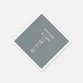 Simple Modern Dark Gray Typography Napkins Servet (Hoek)