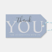 Simple Modern Dusty Blue Baby shower Cadeaulabel (Voorkant (Horizontaal))