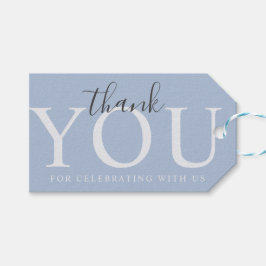 Simple Modern Dusty Blue Baby shower Cadeaulabel