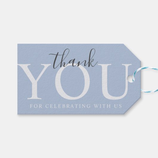 Simple Modern Dusty Blue Baby shower Cadeaulabel (Voorkant (Horizontaal))