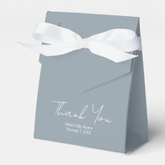 Simple Modern Dusty Blue Thank You Bedankdoosjes