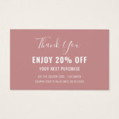 Simple Modern Dusty Roos Discount Coupon Kaart (Voorkant)