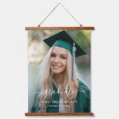 Simple Modern Elegant Afstuderen Photo Afstuderen Hangend Wandkleed (Voorkant)