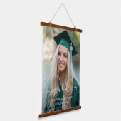 Simple Modern Elegant Afstuderen Photo Afstuderen Hangend Wandkleed (Gebogen)