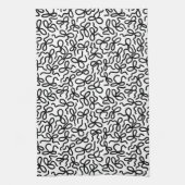 Simple Modern Elegant Black and White Bow Pattern Theedoek (Verticaal)