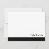 Simple Modern Elegant Black White Flat Note Card Notitiekaartje (Voorkant)