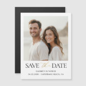 Simple Modern Elegant Calligraphy Gold Wedding Magnetische Uitnodiging (Voorkant / Achterkant)