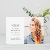 Simple Modern Elegant Chic Photo Baby shower Kaart (Staand voorkant)