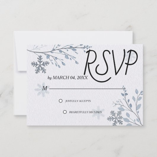 Simple Modern Elegant Classic Wedding RSVP Kaartje (Voorkant)