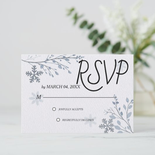 Simple Modern Elegant Classic Wedding RSVP Kaartje (Staand voorkant)