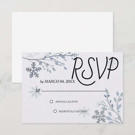 Simple Modern Elegant Classic Wedding RSVP Kaartje (Voorkant / Achterkant)