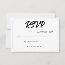 Simple Modern Elegant Classic Wedding RSVP Kaartje