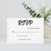 Simple Modern Elegant Classic Wedding RSVP Kaartje (Staand voorkant)
