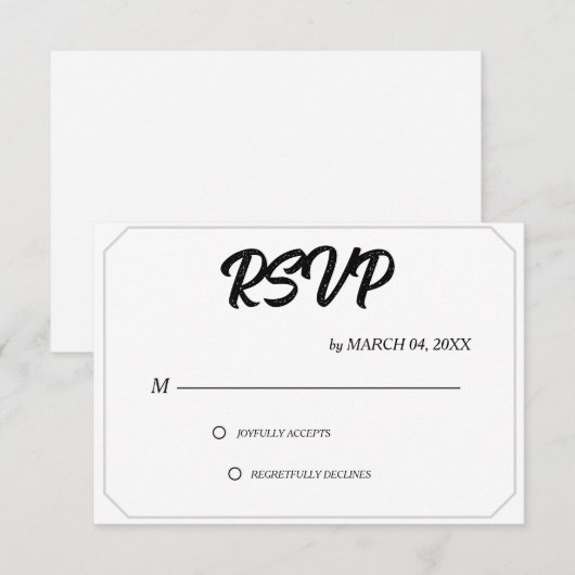 Simple Modern Elegant Classic Wedding RSVP Kaartje (Voorkant / Achterkant)