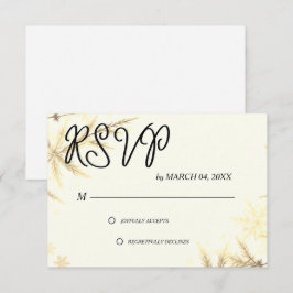 Simple Modern Elegant Classic Wedding RSVP Kaartje