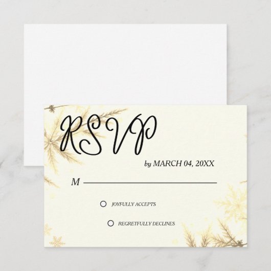 Simple Modern Elegant Classic Wedding RSVP Kaartje (Voorkant / Achterkant)