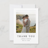 Simple Modern Elegant Coastal Photo Wedding Bedankkaart (Voorkant)