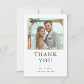 Simple Modern Elegant Destination Photo Wedding Bedankkaart (Voorkant)