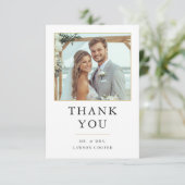 Simple Modern Elegant Destination Photo Wedding Bedankkaart (Staand voorkant)