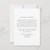 Simple Modern Elegant Destination Photo Wedding Bedankkaart (Achterkant)