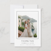 Simple Modern Elegant Destination Wedding Photo Bedankkaart (Voorkant)