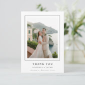 Simple Modern Elegant Destination Wedding Photo Bedankkaart (Staand voorkant)