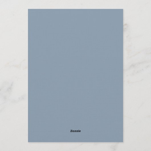 Simple Modern Elegant Dusty Blue Wedding  Kaart (Achterkant)