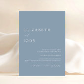 Simple Modern Elegant Dusty Blue Wedding  Kaart
