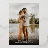 Simple Modern Elegant Photo Wedding Folie Uitnodiging (Achterkant)