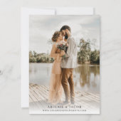 Simple Modern Elegant Photo Wedding Kaart (Achterkant)