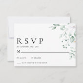 Simple Modern Eucalyptus Greenery Wedding RSVP (Voorkant)