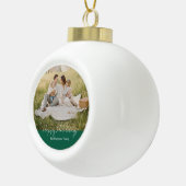 Simple Modern Family Photo Christmas & New Year Ca Keramische Bal Ornament (Rechts)